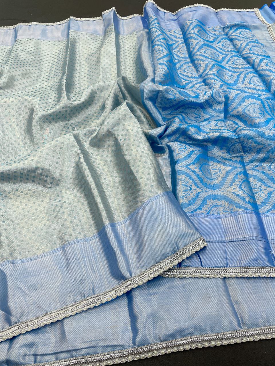 Sky Banarasi Tissue Elegance -  SKY