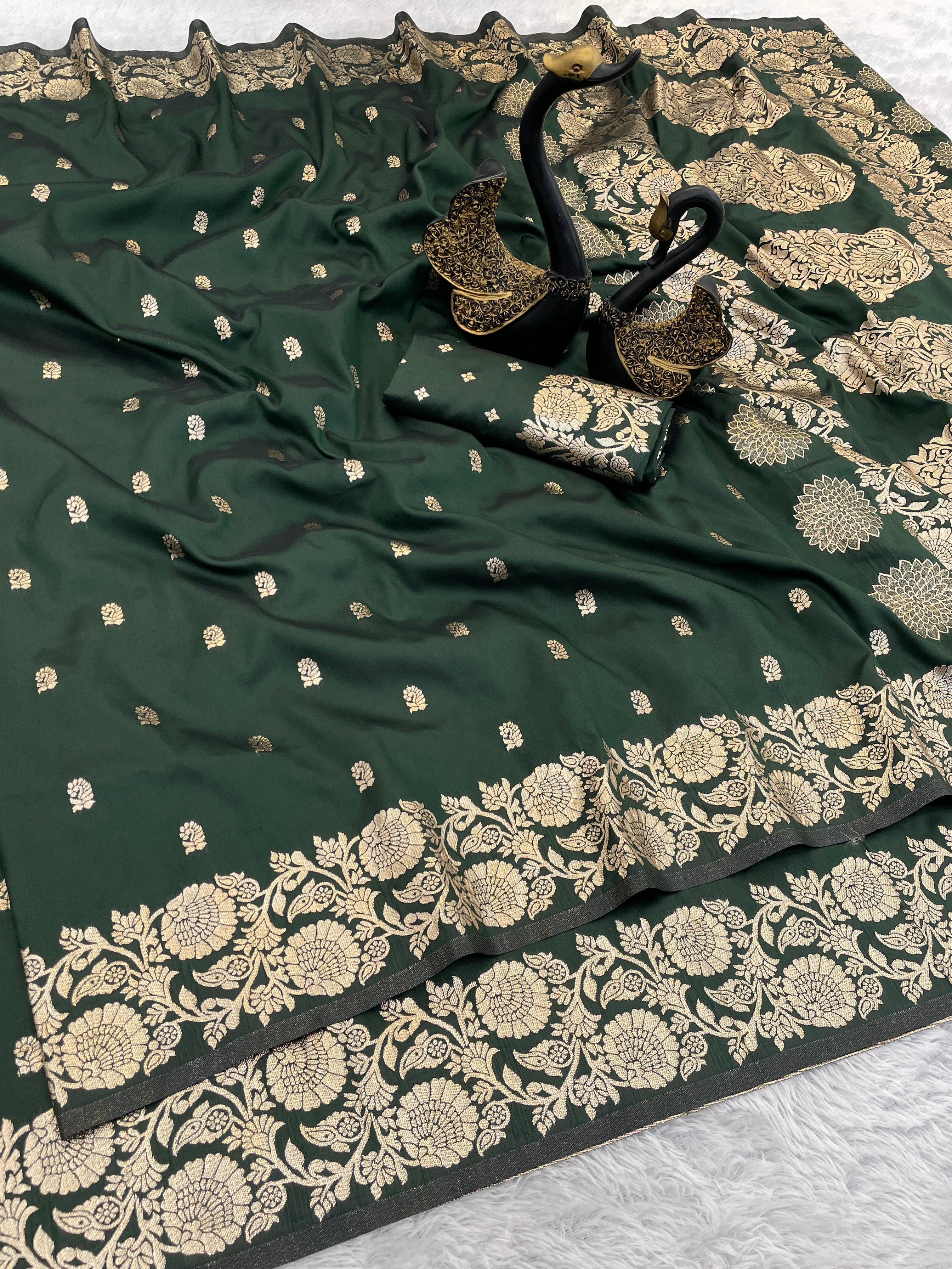 Pure Soft Banarasi Silk Sarees - GREEN
