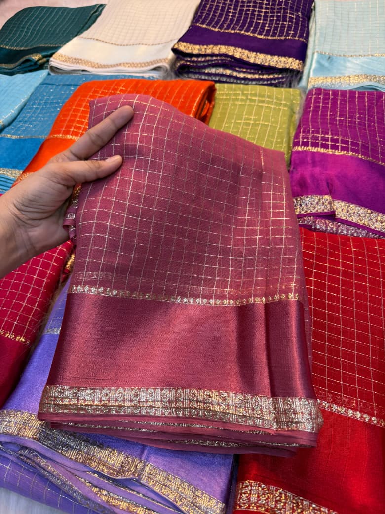 Elegant Bloom Georgette onion pink Saree With Running Blouse