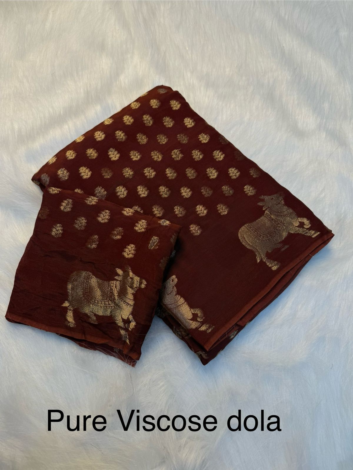 Elegant Viscose Dola Crepe Silk Saree with Chit Pallu & Zari Border - BROWN