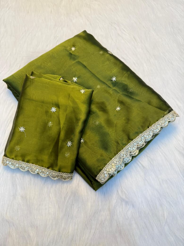Pure Rangoli Silk Sequence Work Saree - perrot