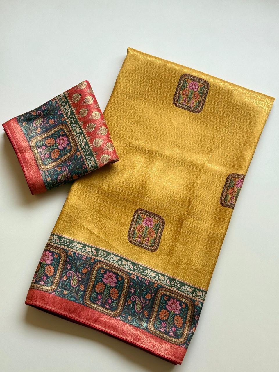 Roopkala Premium Jari Weaving Softy Silk Saree -   YELLOW